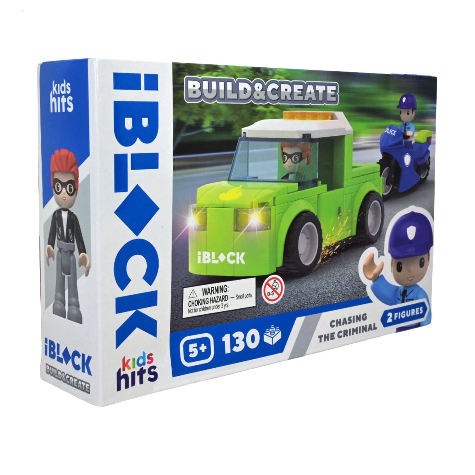 Дитячий конструктор iBlock Junior Build &amp; Create Police Motorbike in Pursuit, 130 елементів, 2 фігурки, від 5 років, 24*16*6 см (KH41/003/4)